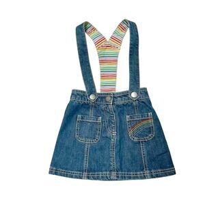 Little Bird Denim Skirtall with Rainbow Embroidery Size 2/3